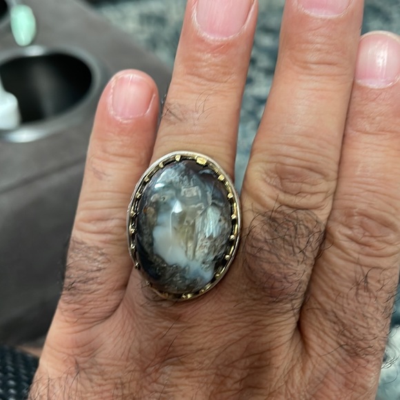 925 silver ring with unique stone from the Middle East - Picture 4 of 8